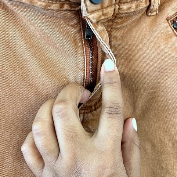 Pilcro and the Letterpress Skinny Jeans Womens 4 Burt Orange Velvet Mixed Media - Picture 9 of 16